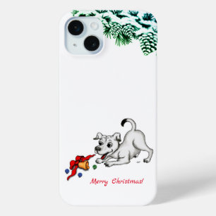 Merry Christmas! Puppy with Bell and Ball iPhone 15 Mini Case
