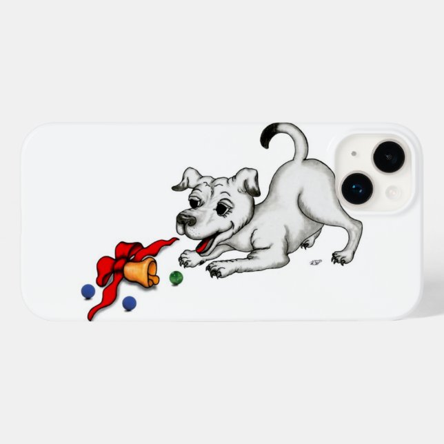 Merry Christmas! Puppy with Bell and Ball Case-Mate iPhone Case (Back (Horizontal))