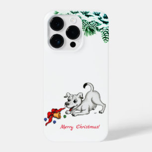 Merry Christmas! Puppy with Bell and Ball iPhone 14 Pro Case