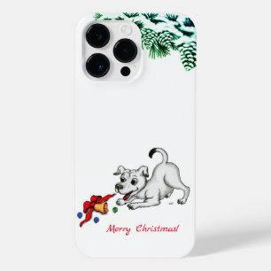 Merry Christmas! Puppy with Bell and Ball iPhone 14 Pro Max Case