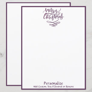 Merry Christmas Purple Holiday Personalized
