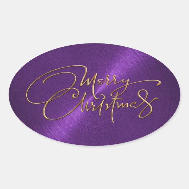 Merry Christmas Purple Sticker Embossed Look (Front)