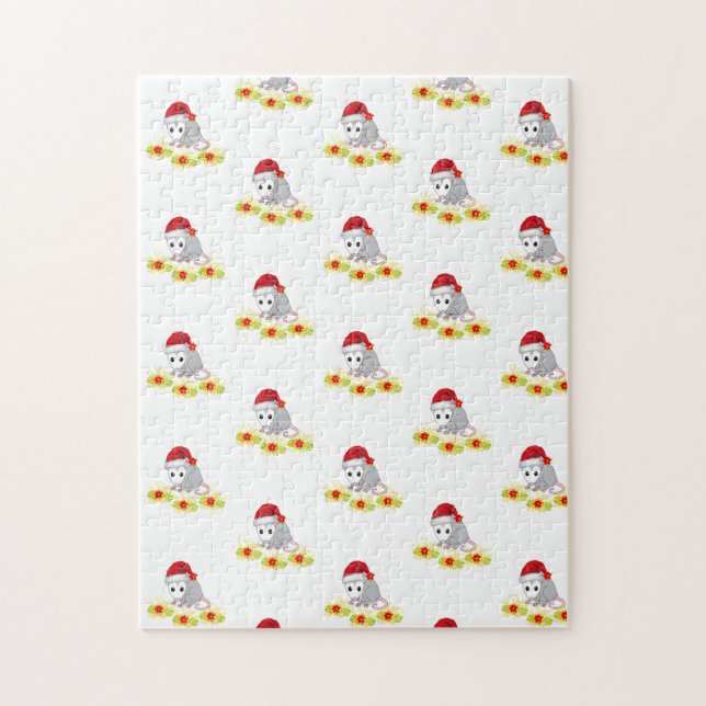 Merry Christmas Puzzle Christmas Opossum  (Vertical)