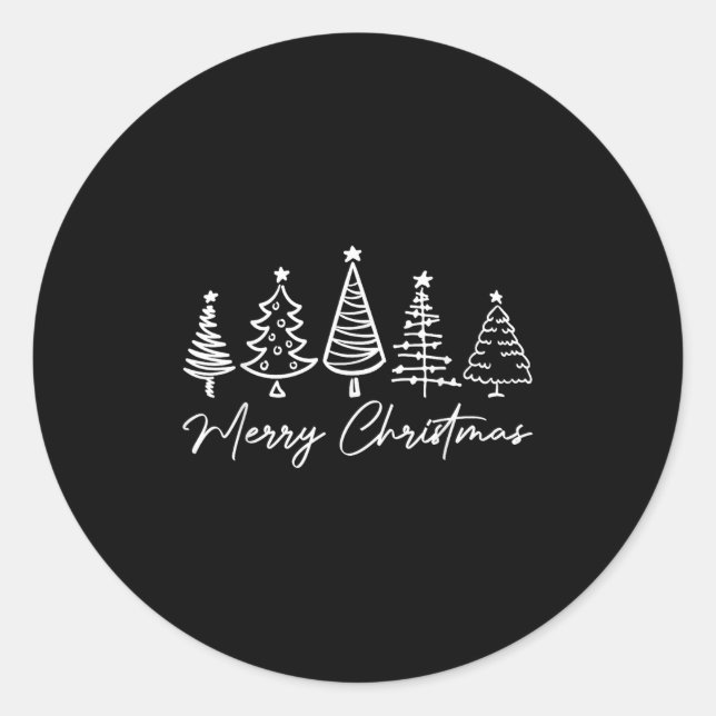 Merry Christmas Pyjamas Family Matching Xmas Tree  Classic Round Sticker (Front)