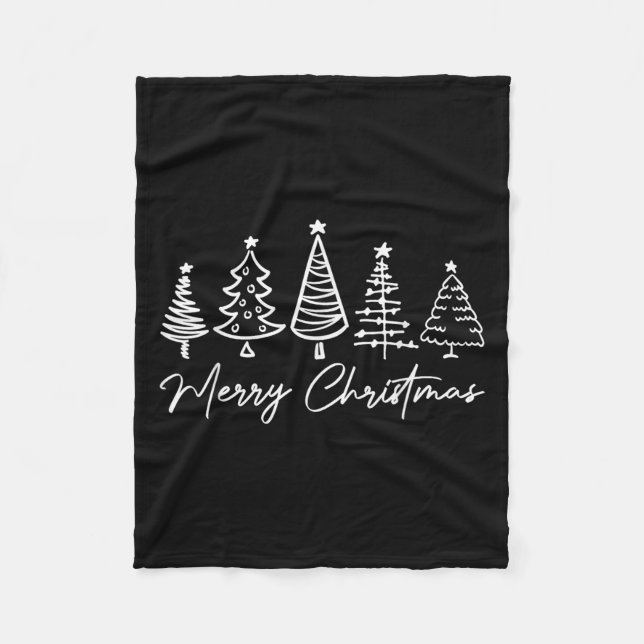 Merry Christmas Pyjamas Family Matching Xmas Tree  Fleece Blanket (Front)