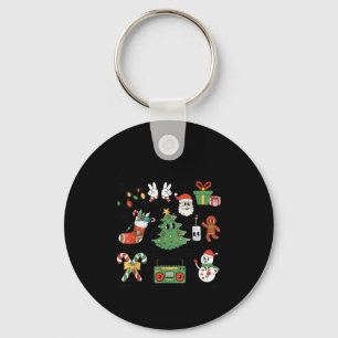 Merry Christmas Pyjamas Family Matching Xmas Tree Keychain