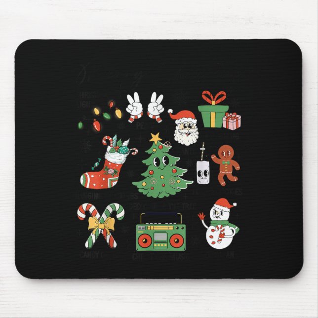 Merry Christmas Pyjamas Family Matching Xmas Tree  Mouse Pad (Front)