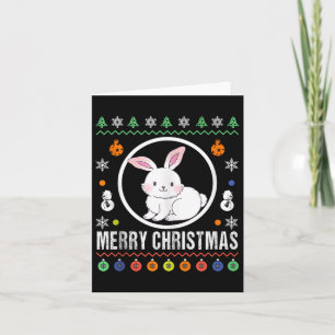 Merry Christmas Rabbit Ugly Sweater Xmas Knit Tank Card