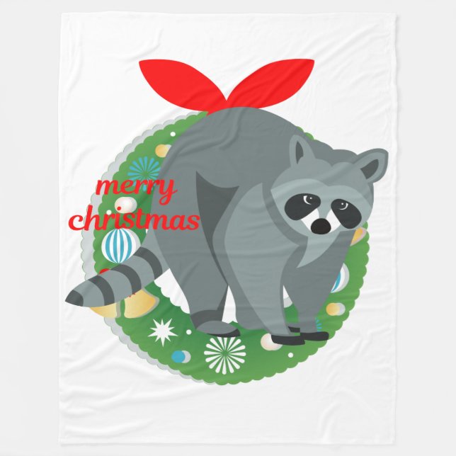 merry christmas raccoon blanket (Front)