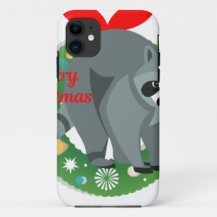 merry christmas raccoon iPhone 11 case