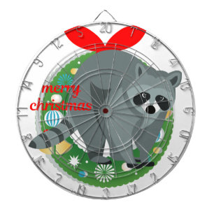 merry christmas raccoon dartboard