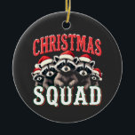 Merry Christmas Raccoon Santa Hat Lovers  Ceramic Ornament<br><div class="desc">christmas raccoon,  santa hat,  christmas tree,  raccoon lovers,  christmas spirit,  holiday cheer,  festive raccoon,  christmas 2024,  raccoon graphic,  animal lovers,  festive design,  santa raccoon,  holiday animals</div>
