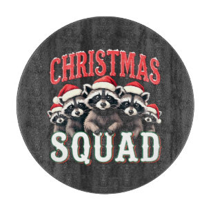 Merry Christmas Raccoon Santa Hat Lovers  Cutting Board