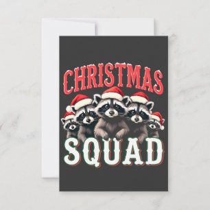 Merry Christmas Raccoon Santa Hat Lovers Thank You Card