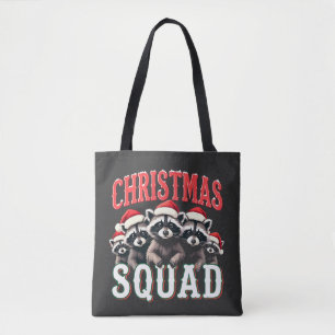 Merry Christmas Raccoon Santa Hat Lovers  Tote Bag