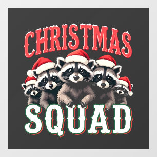 Merry Christmas Raccoon Santa Hat Lovers Window Cling