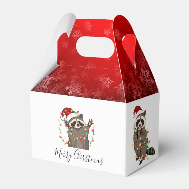 Merry Christmas Racoon Favour Box (Front Side)