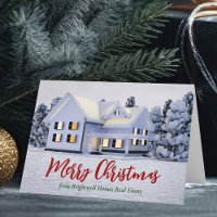 Merry Christmas Real Estate Company Winter House