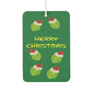 Merry Christmas Rectangle Air Freshener, Pine Freshener