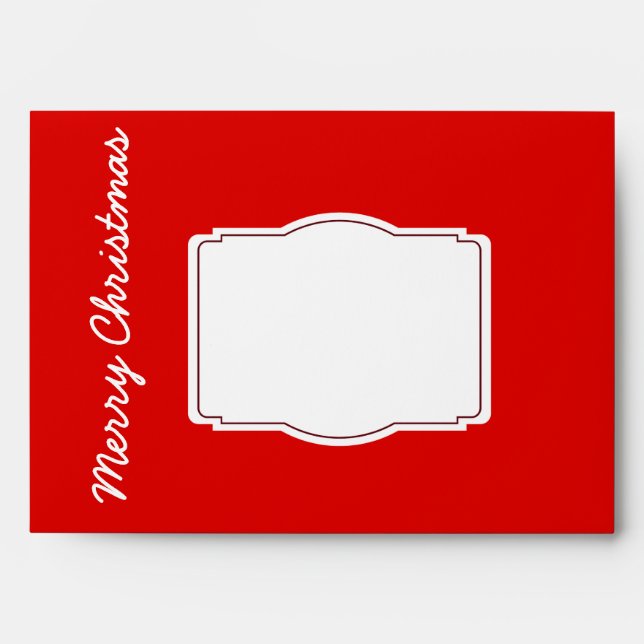 Merry Christmas Red 5x7 Holiday Envelopes (Front)