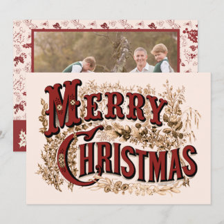 Merry Christmas - Red and Gold Holiday Card