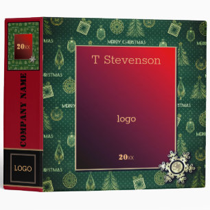 Merry Christmas, red and green Binder