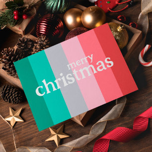 Merry Christmas red and green Holiday Postcard