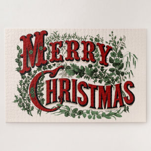 Merry Christmas - Red and Green  Jigsaw Puzzle