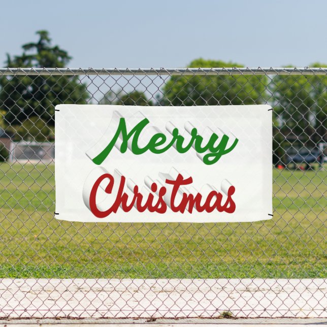 Merry Christmas red and green script Banner (Insitu)