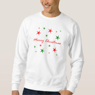 Merry Christmas Red And Green Star Blizzard Sweatshirt