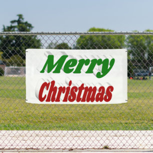 Merry Christmas red and green typography Banner