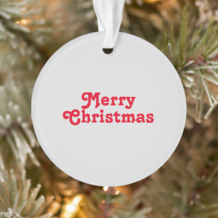 Merry Christmas red and light grey cute Christmas Ornament