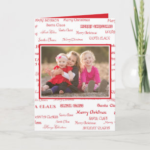 Merry Christmas Red and White  Holiday Card
