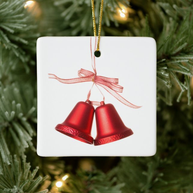 Merry Christmas Red Bell decoration with text (Tree)