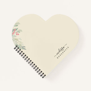 Merry Christmas Red Berries Botanical Holiday Notebook