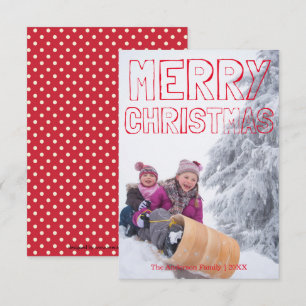 Merry Christmas Red Block - 3x5 Christmas Card