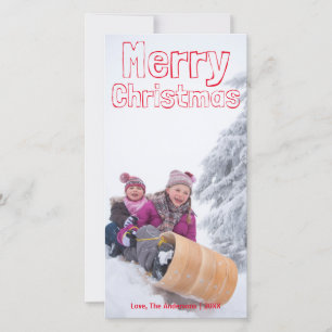 Merry Christmas Red Block - Photocard Holiday Card