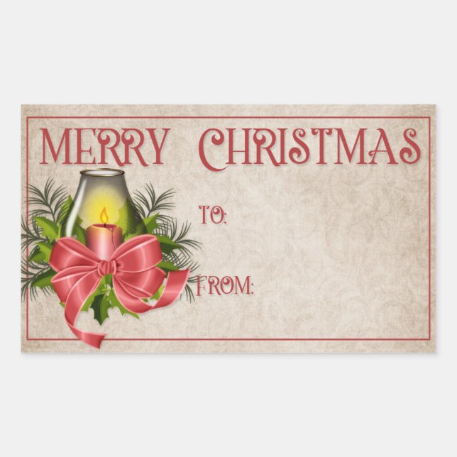 Merry Christmas | Red Candle Sticker (Front)