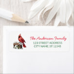 Merry Christmas Red Cardinal Bird Return Address<br><div class="desc">Bring the magic of Christmas to all your holiday mailings with these delightful return address labels. They'll make your cards,  gifts,  and packages stand out from the crowd while adding a touch of whimsy to your seasonal correspondence.</div>