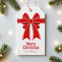 Merry Christmas Red Coquette Bow Personalized Name