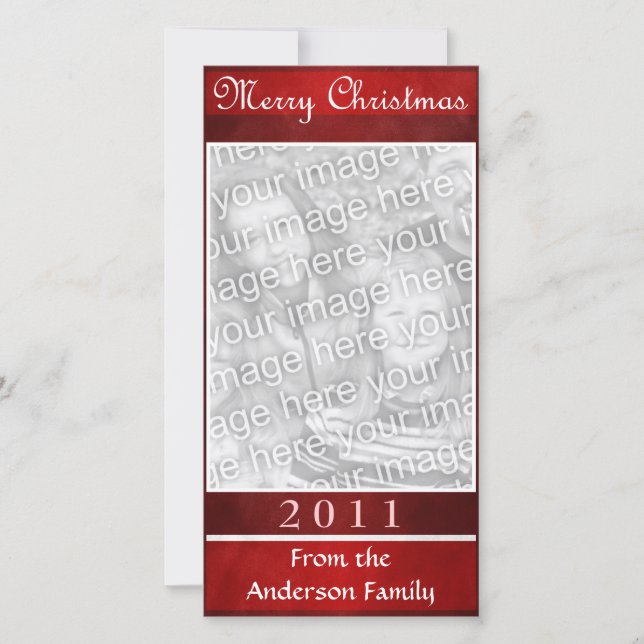 Merry Christmas Red Elegant Simple Custom Holiday Card (Front)