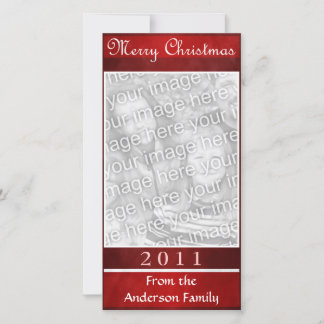 Merry Christmas Red Elegant Simple Custom Holiday Card