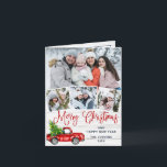 Merry Christmas Red Farm Truck 4 Photo Holiday Card<br><div class="desc">Merry Christmas Red Farm Truck Photo Holiday Card.</div>