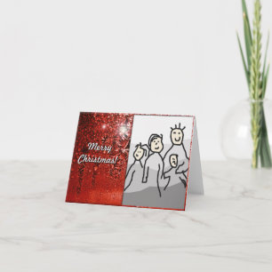 Merry Christmas Red Frost with Photo Holiday Card