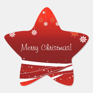 Merry Christmas red gifts Star Sticker