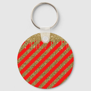 Merry christmas - red glitter strip keychain