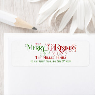 Merry Christmas Red Green Festive Retro Typography