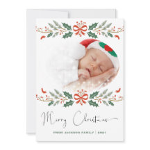 Merry Christmas Red Green Modern Photo