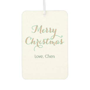 merry christmas red green name love stylish modern air freshener