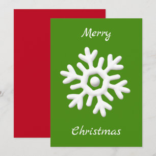 Merry Christmas red green white snowflake Holiday Card